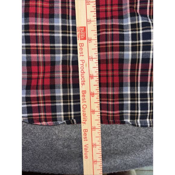 Carhartt Shirt Mens Sz Large Red & Black Plaid Long Sleeve Button Down Cotton - Picture 6 of 8